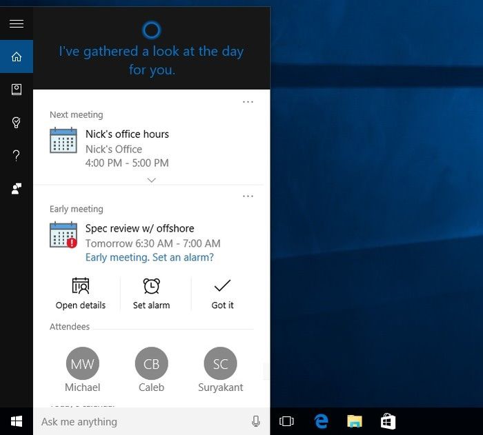 Cortana для Windows 10 получает новые возможности