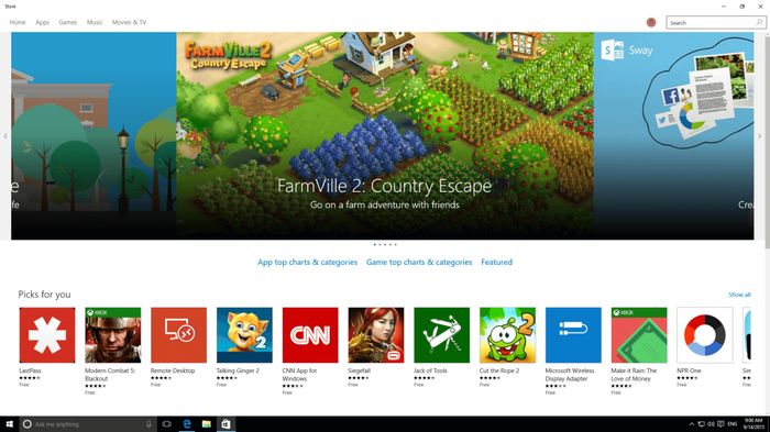 Галерея скриншотов Windows 10 Insider Preview Build 10537