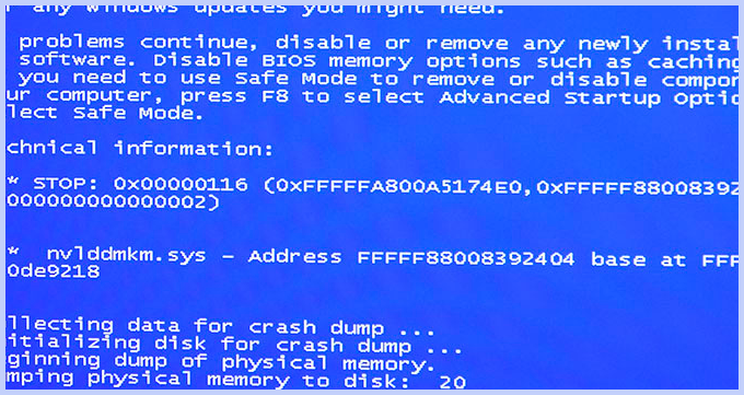 Исправить nvlddmkm sys ошибку синий экран Windows