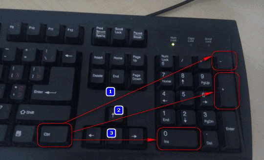 Изменение масштаба экрана на ноутбуке с помощью клавиатуры