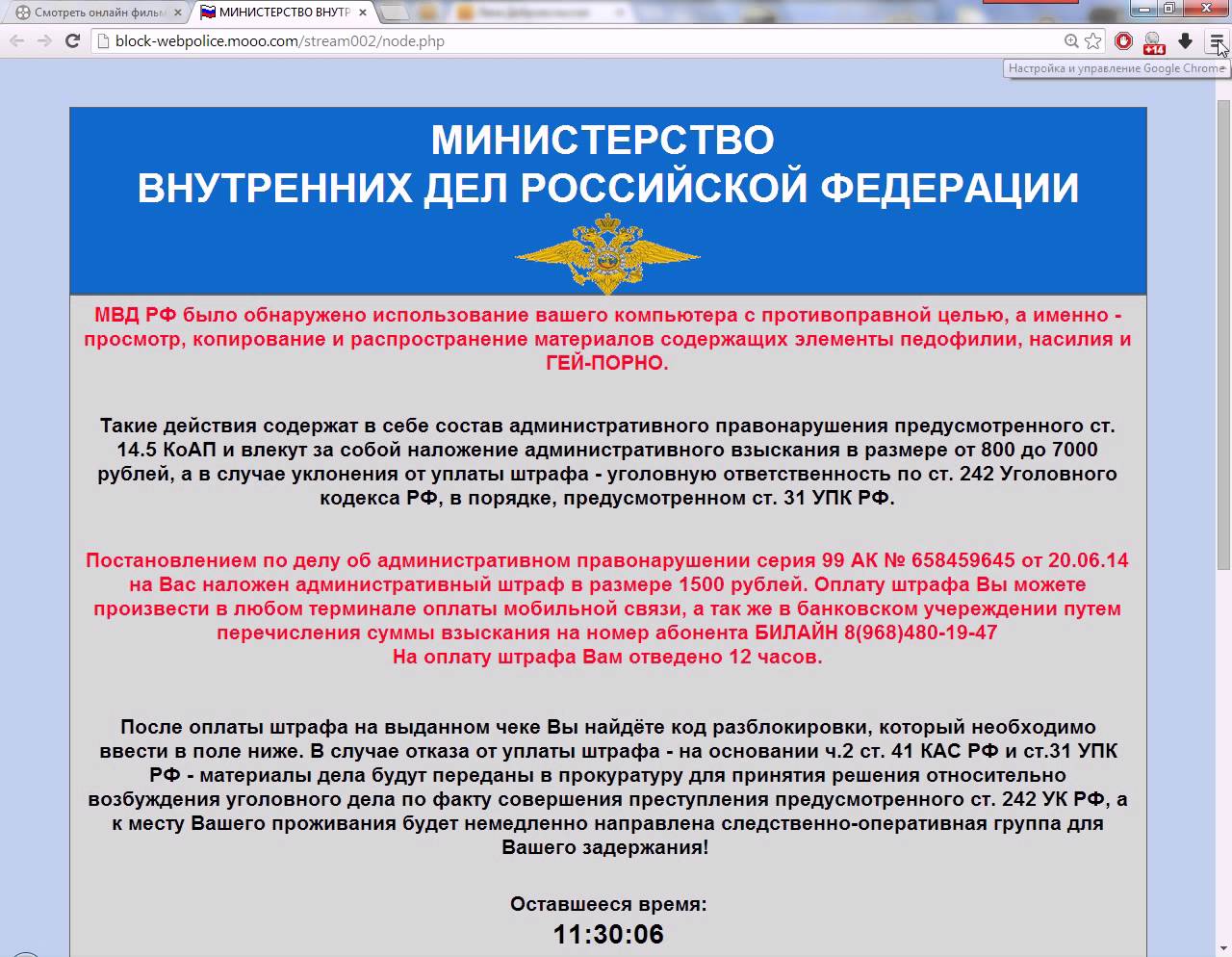 Как удалить вирус mvd.ru (МВД РФ): боремся с баннером-вымогателем