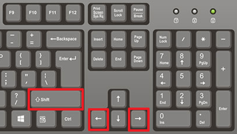 Как выделить текст с помощью клавиатуры