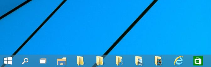 Как закрепить папку на панели задач в Windows 10 TP