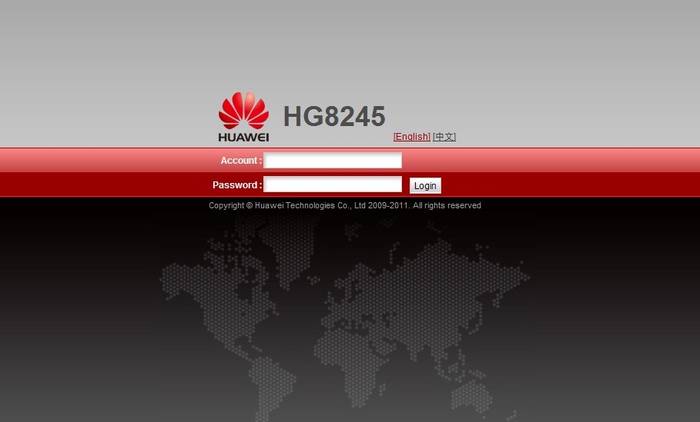 Настройка роутера Huawei HG8245