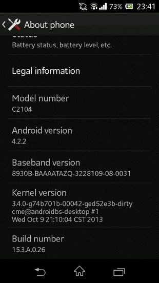 Sony Xperia L получил обновление Android 4.2.2 версии 15.3.A.0.26!