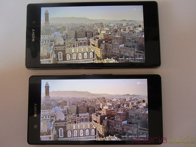 Сравнение экранов Sony Xperia Z1 и Sony Xperia Z