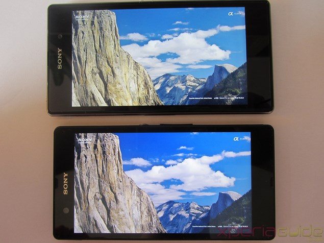 Сравнение экранов Sony Xperia Z1 и Sony Xperia Z