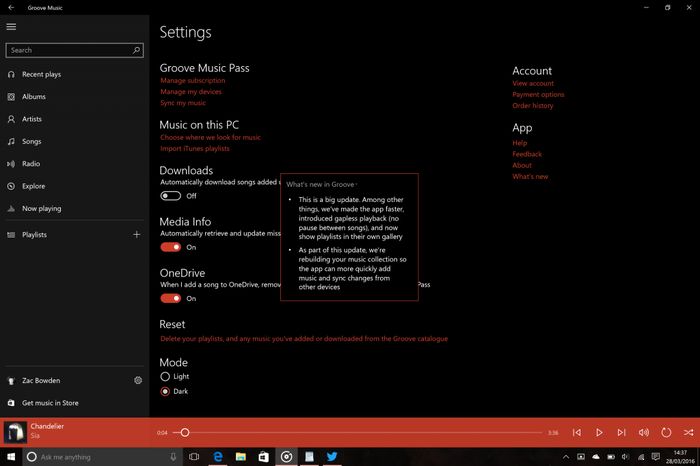 Windows 10 Redstone: улучшенная синхронизация между устройствами и новые изменения в Groove Music