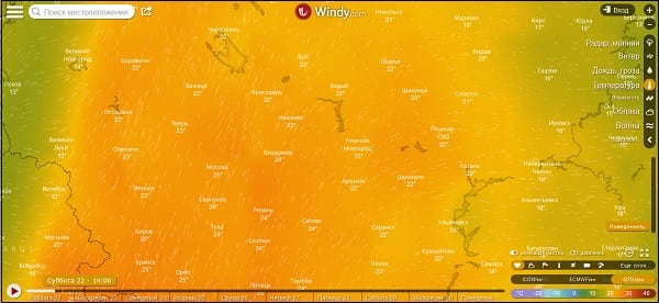Windy.com — интерактивная карта погоды