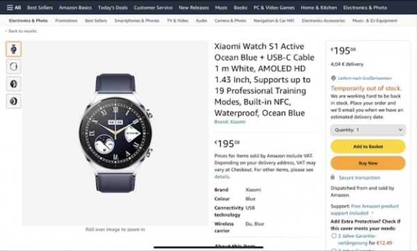 Xiaomi скоро выпустит смарт-часы Watch S1 в Европе — их цена составит 195 евро